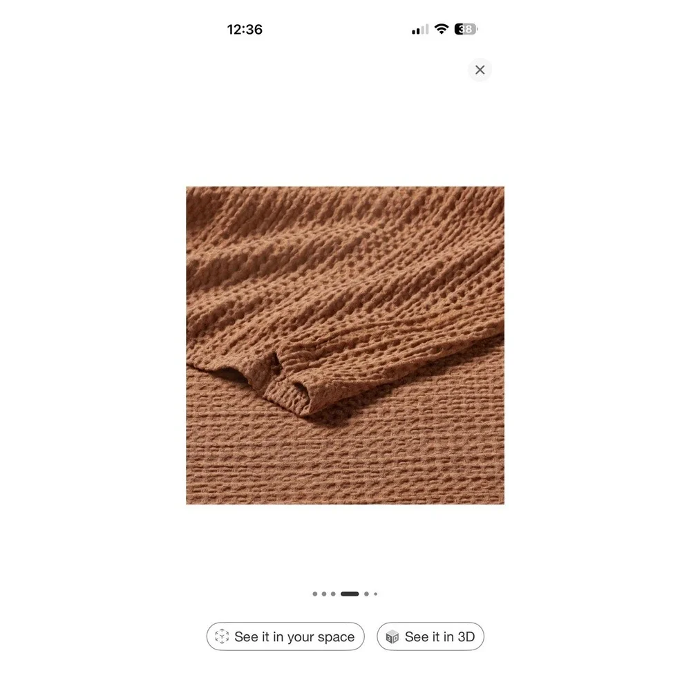 Brown Threshold Cooling‎ Waffle Blanket - Lyocell Full/Queen (92x90 Throw) NWT